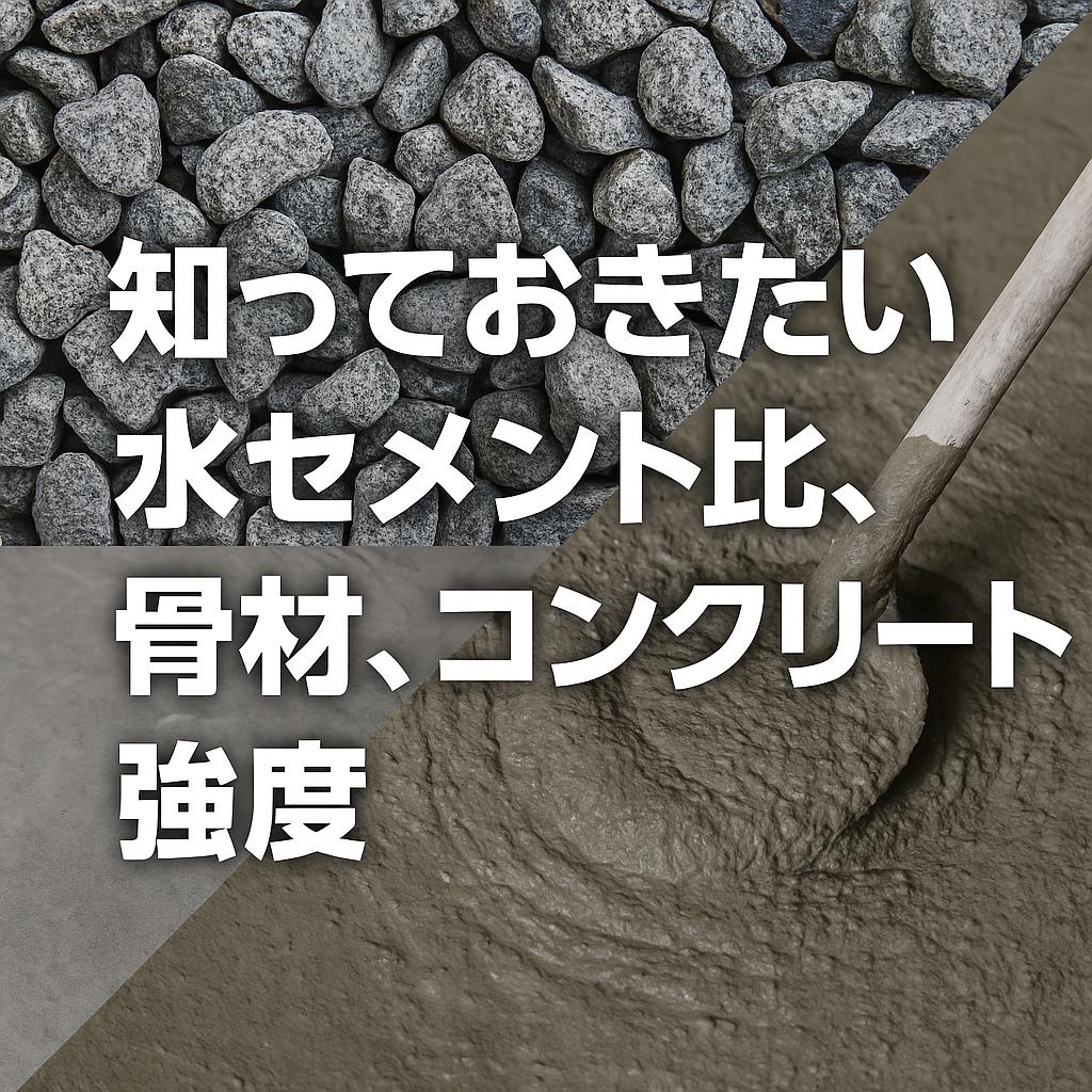 知っておきたい水セメント比、骨材、コンクリート強度