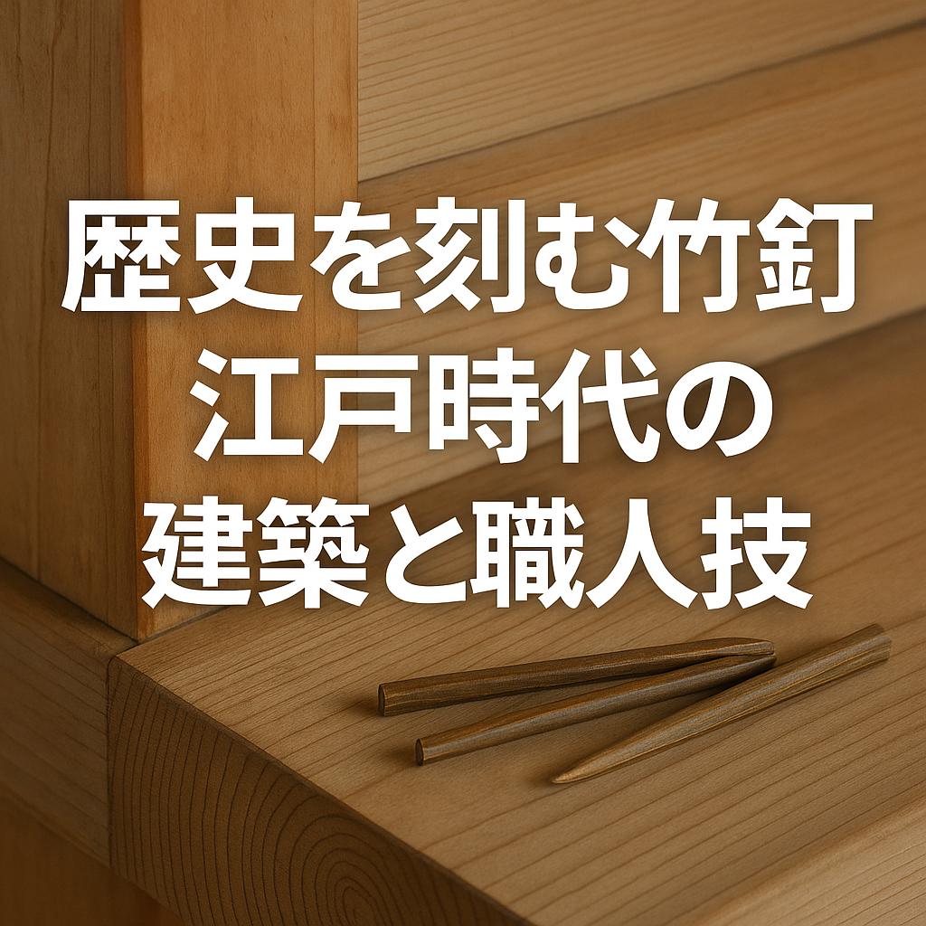 歴史を刻む竹釘：江戸時代の建築と職人技