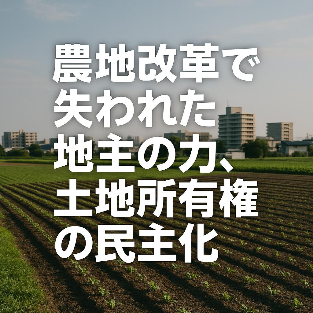 農地改革で失われた地主の力、土地所有権の民主化